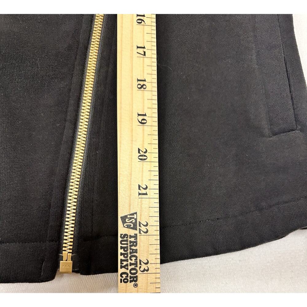 Lululemon Lab Shadow Jacket Cotton Fleece Moto Black Gold Zippers SZ XS - Picture 5 of 6